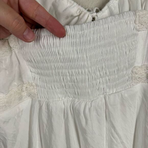 Princess Polly White Emily Spaghetti Strap Lace Trim Maxi Slip Dress Fitted 10 - Picture 10 of 11